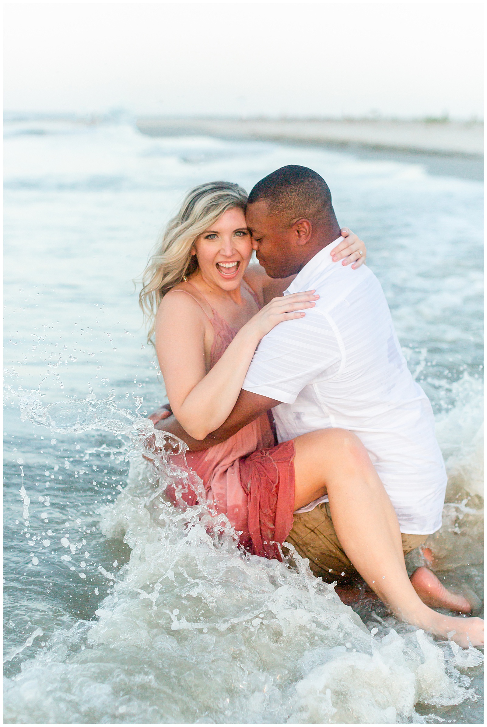In the water engagement photography