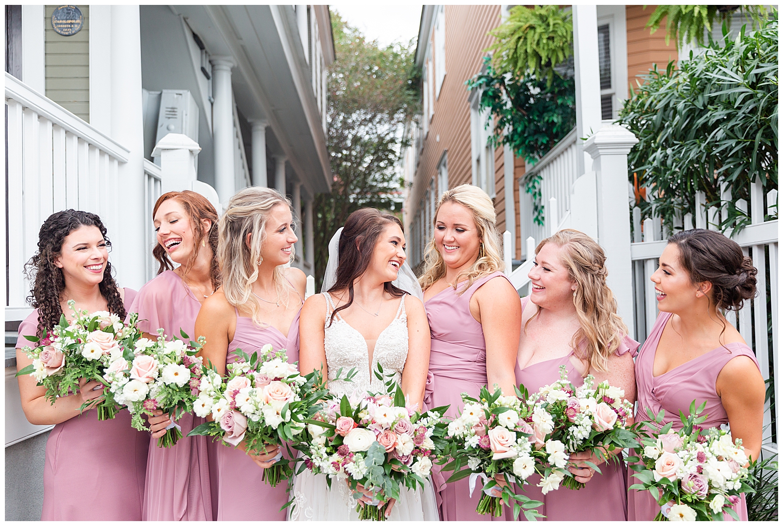 Charleston bride and bridesmaids