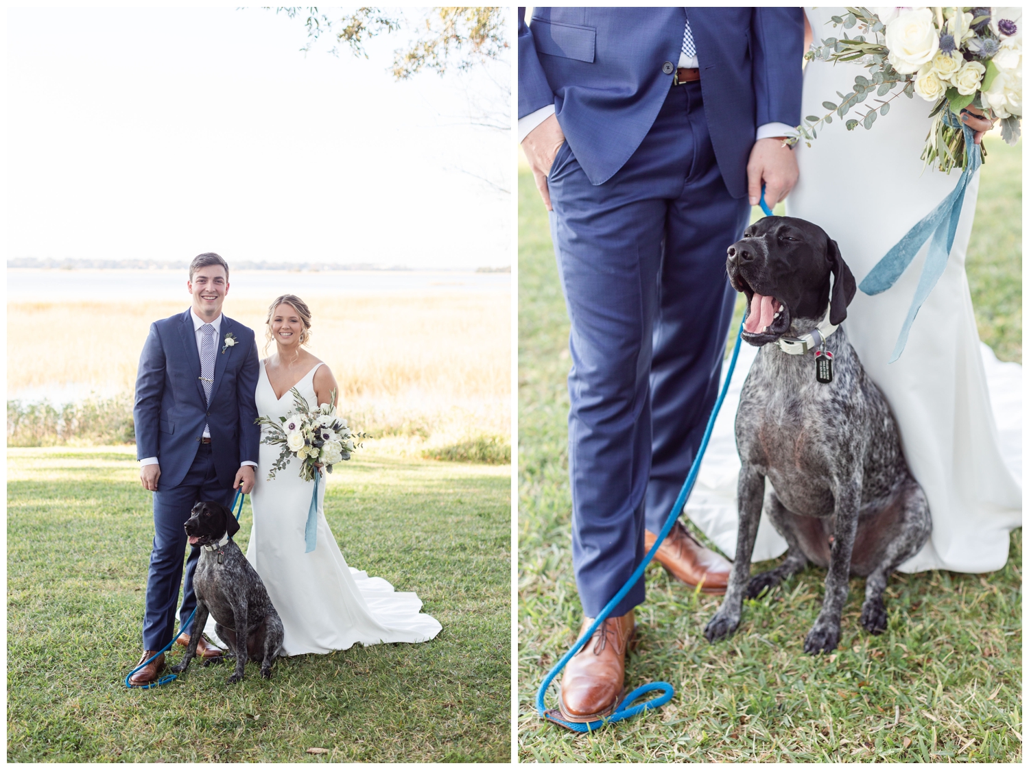 married couple portrait with their dog