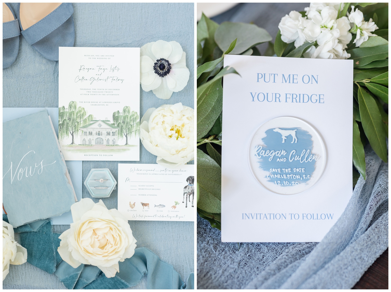 save the date cards for a Charleston micro wedding