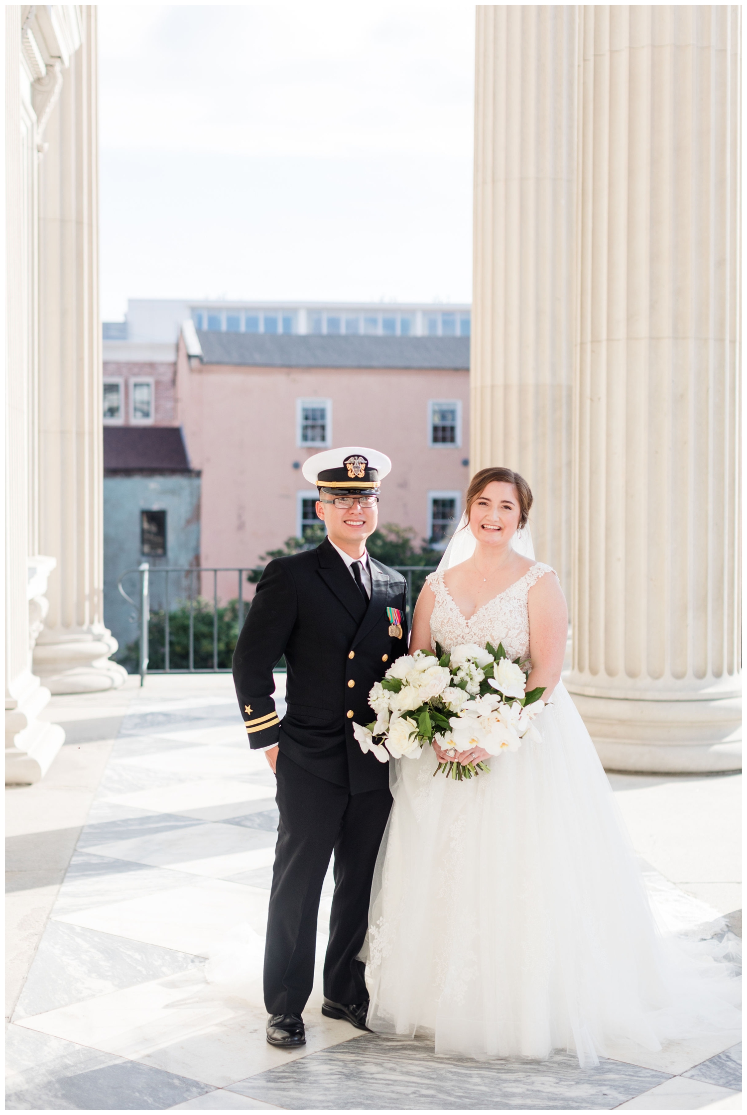 bride and groom portrait at a Charleston Micro Wedding at Common House