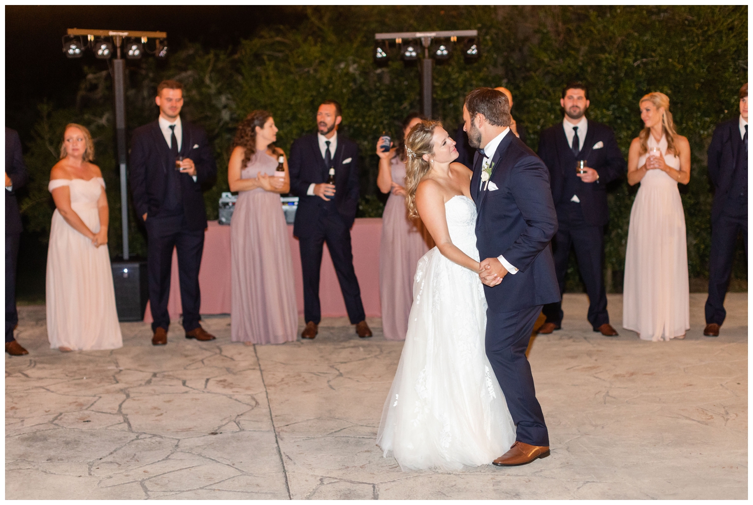 first dance during reception at Legare Waring House wedding