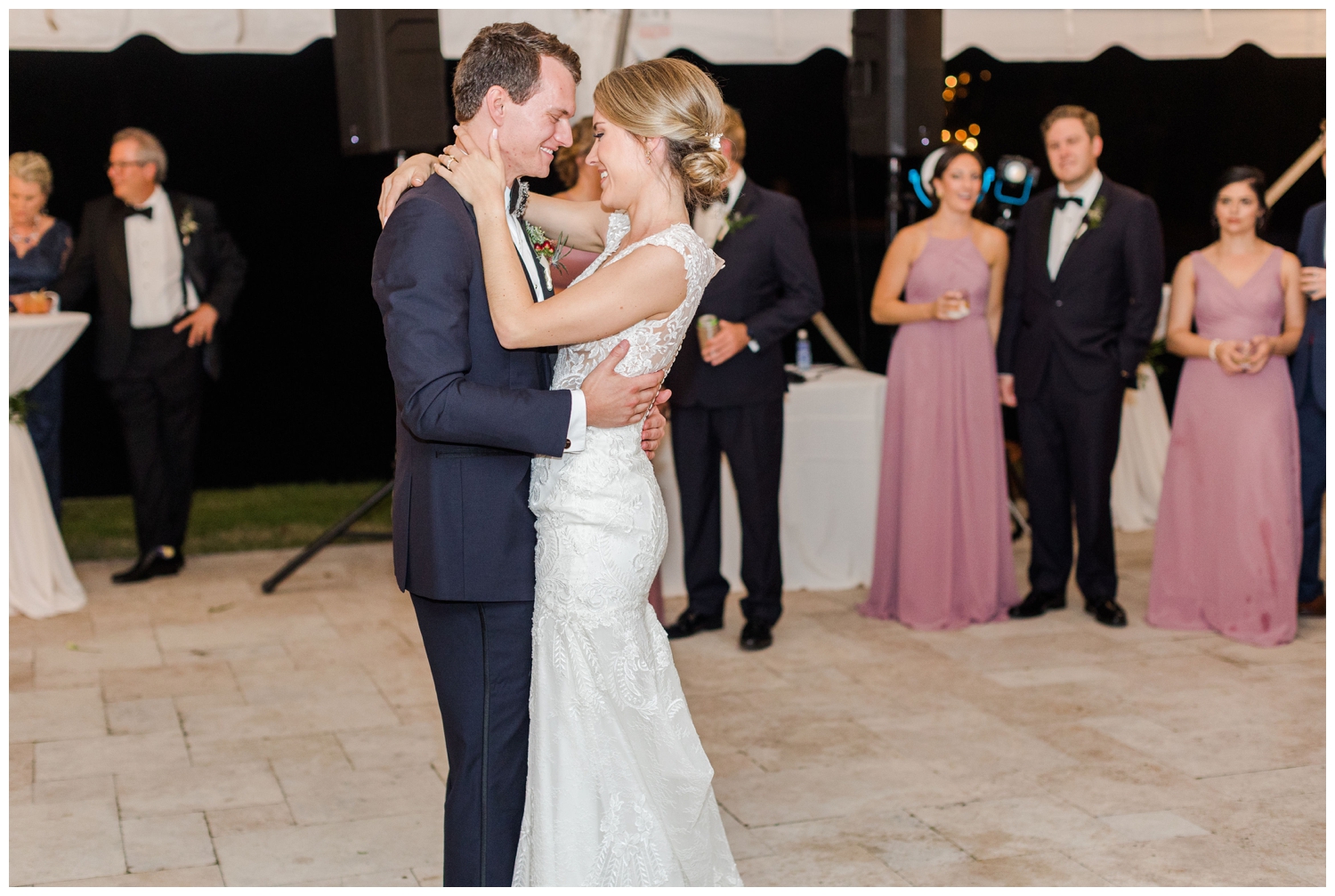 first dance at reception at Old Wide Awake