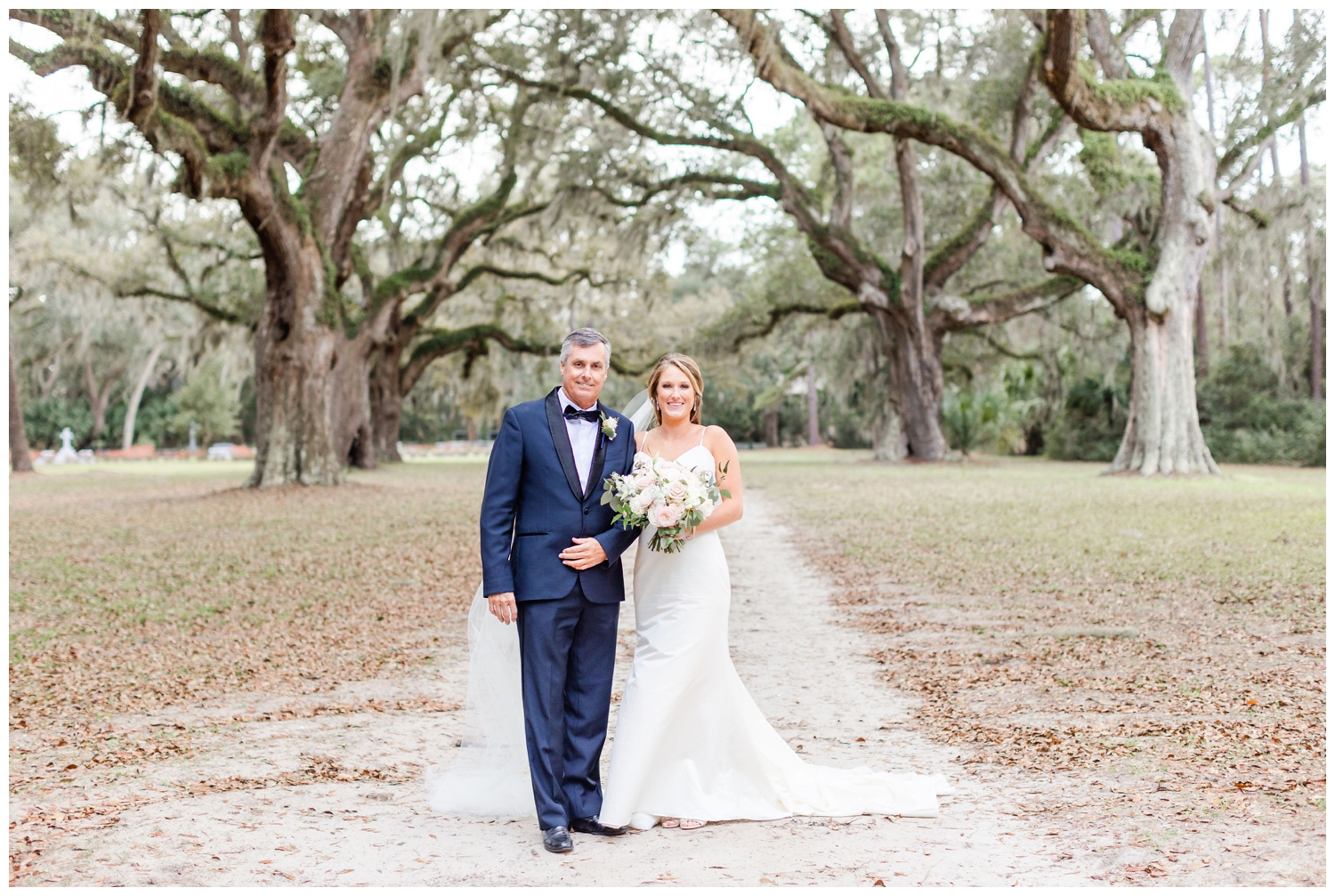 father and bride portrait at at Sea Pines Resort wedding venue