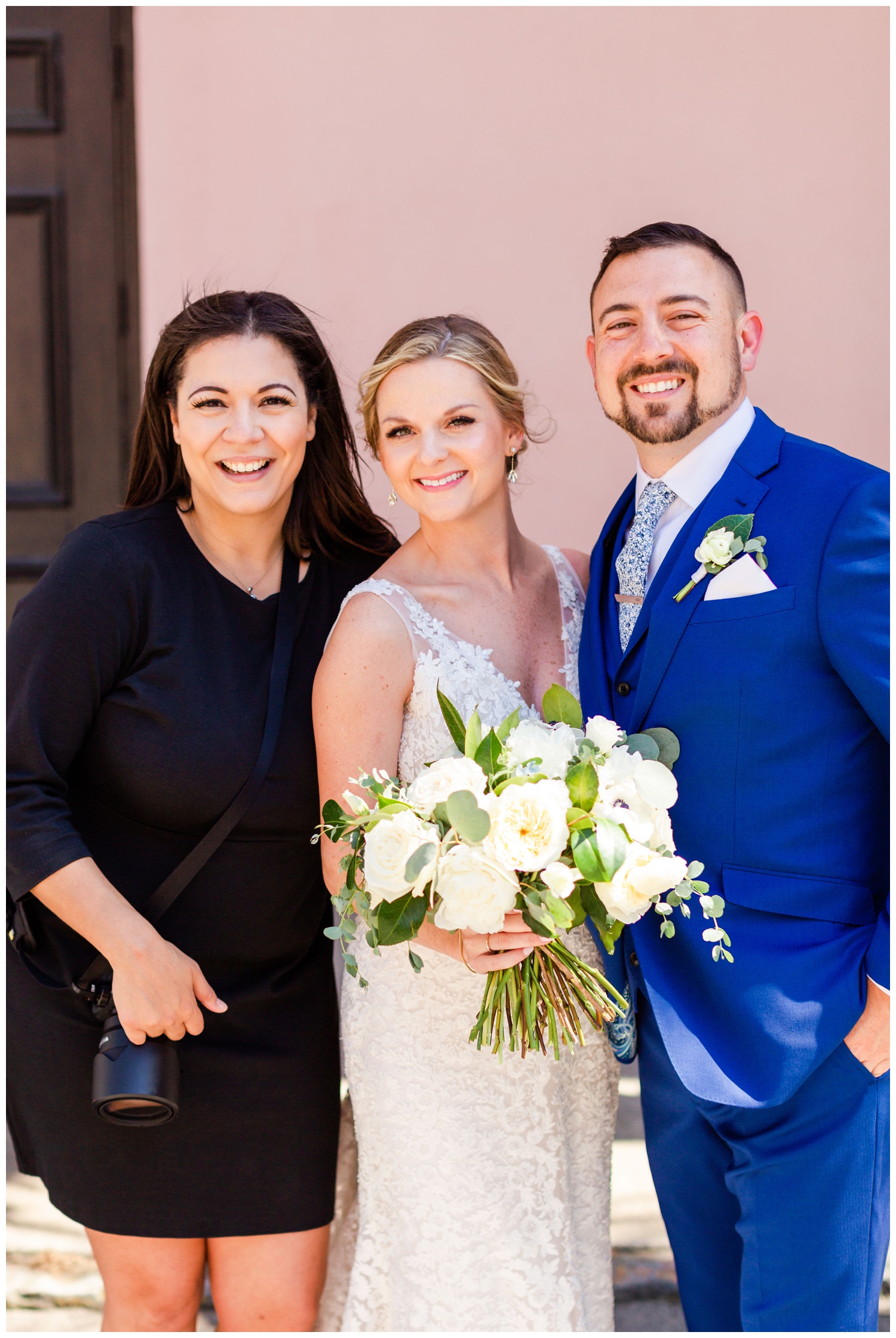 Natasha Coyle photography posing with bride and groom in Charleston