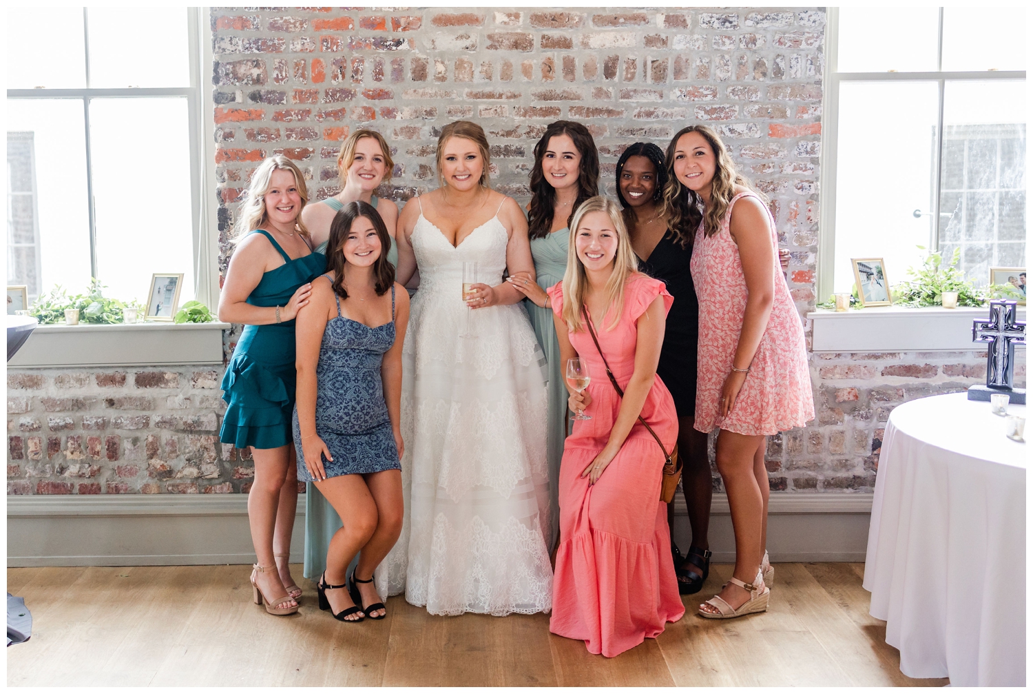 bride with guests at Charleston Merchants Hall Reception