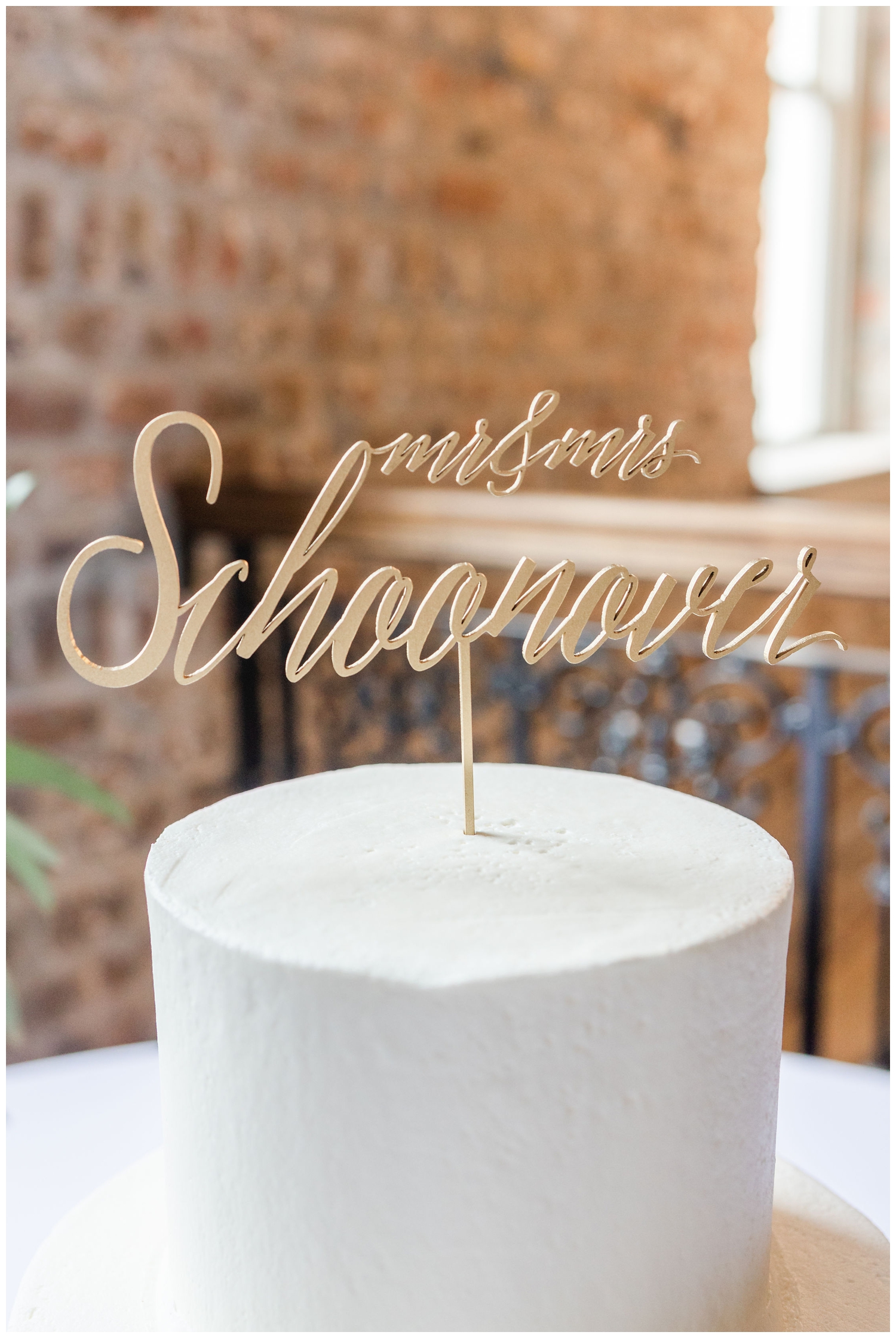 personalized white wedding cake topper