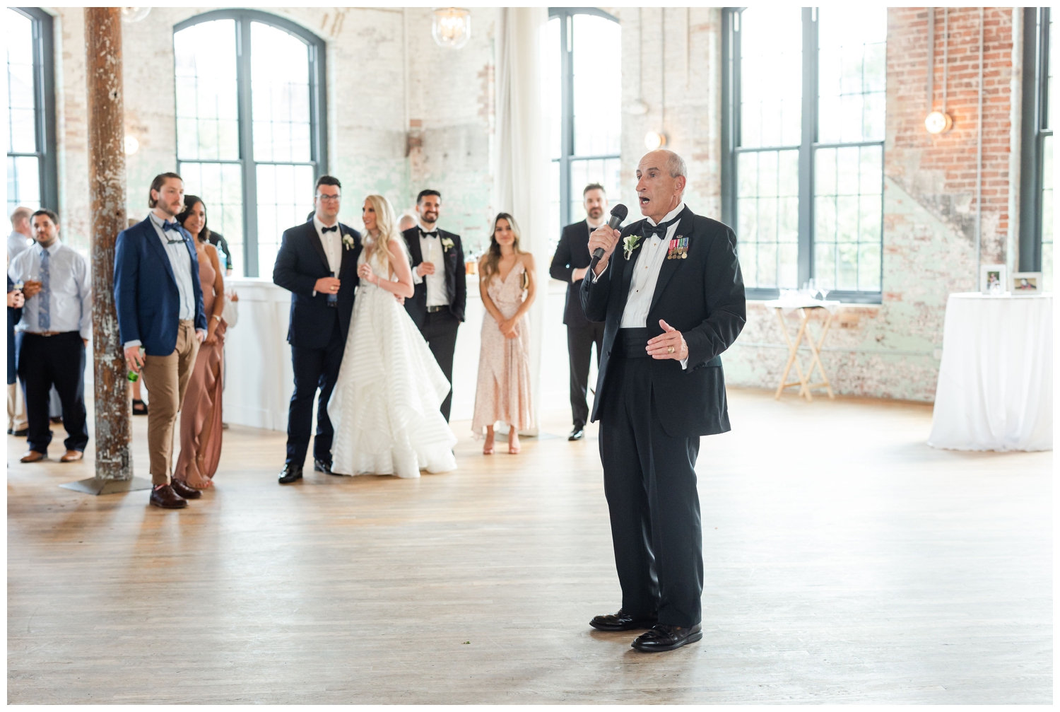 father of bride toasting Cedar Room wedding reception