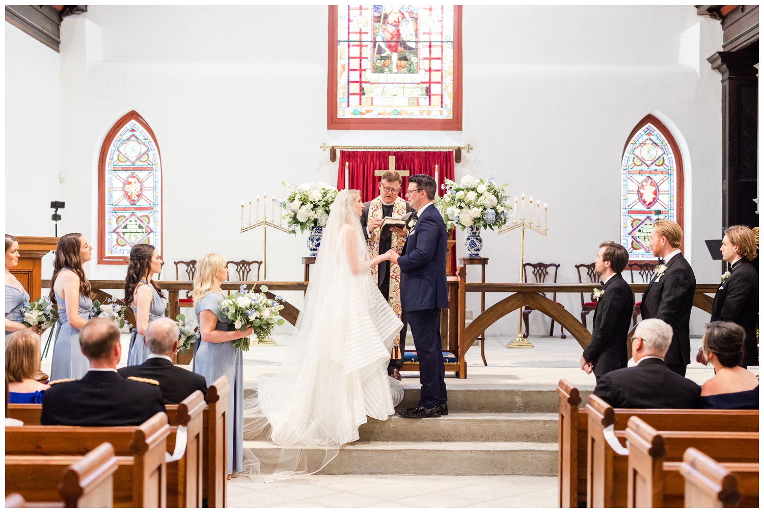 vow exchange St. Luke's Chapel ceremony Cedar Room wedding