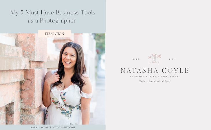 My 5 Must Have Business Tools as a Photographer including Honeybook, Planoly, and Unfold, shared by Natasha Coyle, Charleston photographer